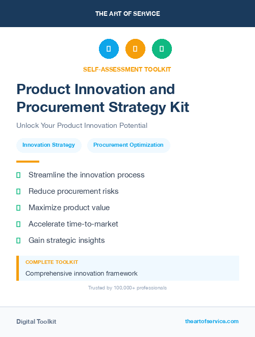 Product Innovation and Procurement Strategy Kit