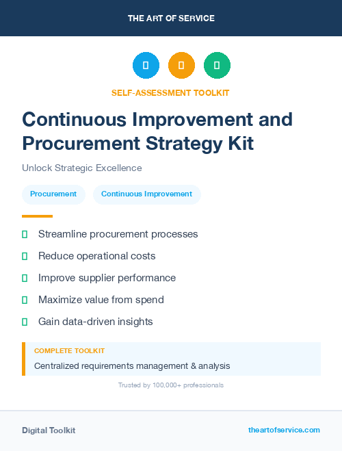 Continuous Improvement and Procurement Strategy Kit