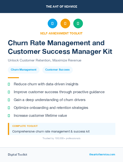 Churn Rate Management and Customer Success Manager Kit
