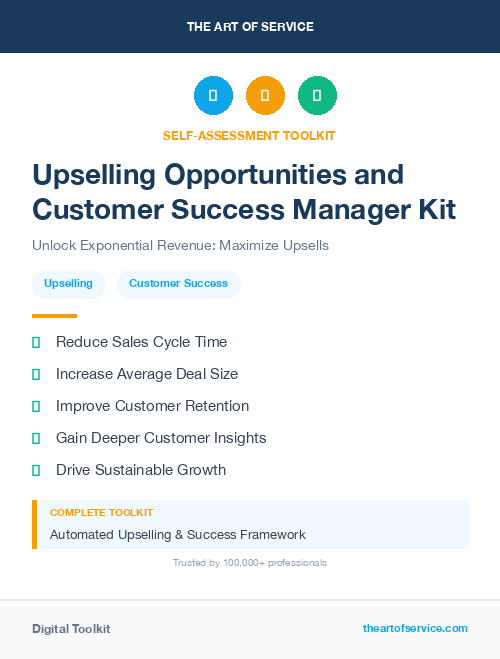Upselling Opportunities and Customer Success Manager Kit