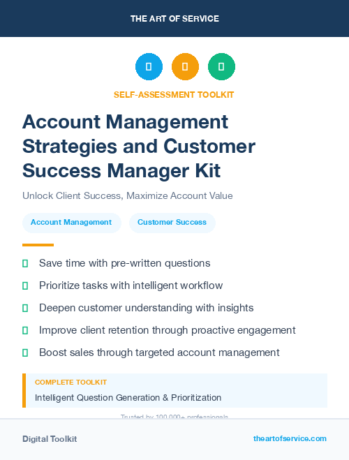 Account Management Strategies and Customer Success Manager Kit