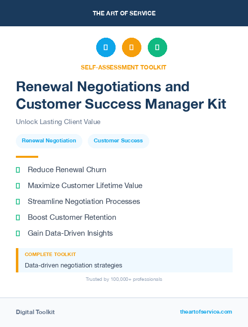 Renewal Negotiations and Customer Success Manager Kit