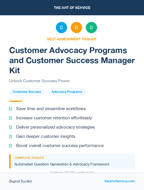 Customer Advocacy Programs and Customer Success Manager Kit