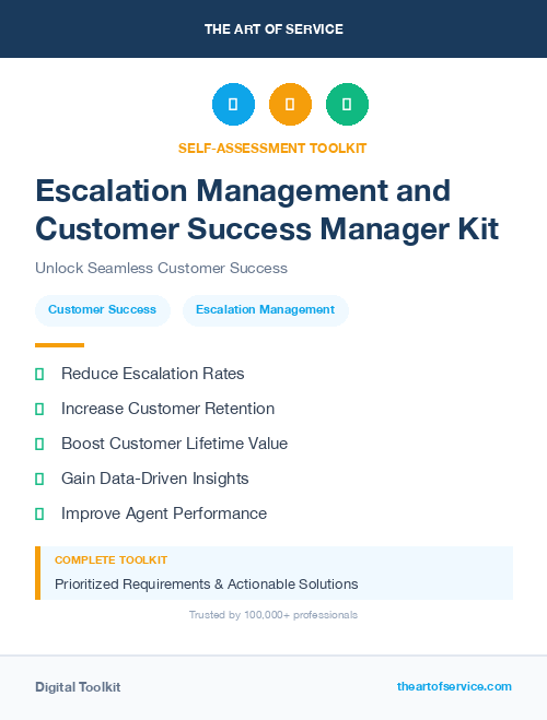 Escalation Management and Customer Success Manager Kit