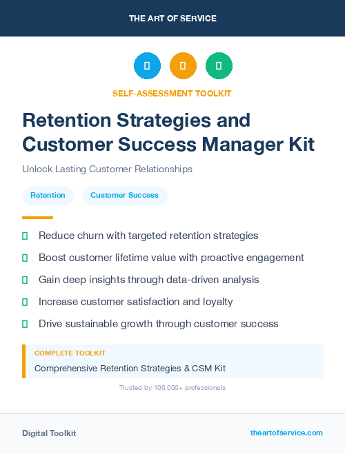 Retention Strategies and Customer Success Manager Kit