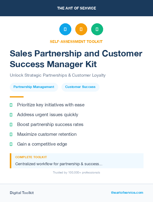 Sales Partnership and Customer Success Manager Kit