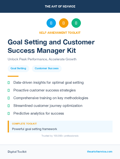 Goal Setting and Customer Success Manager Kit
