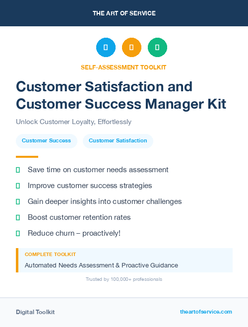 Customer Satisfaction and Customer Success Manager Kit