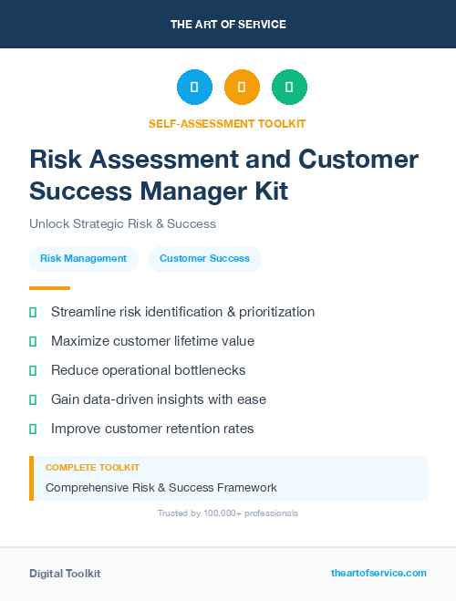 Risk Assessment and Customer Success Manager Kit