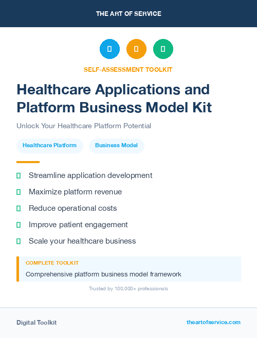 Healthcare Applications and Platform Business Model Kit