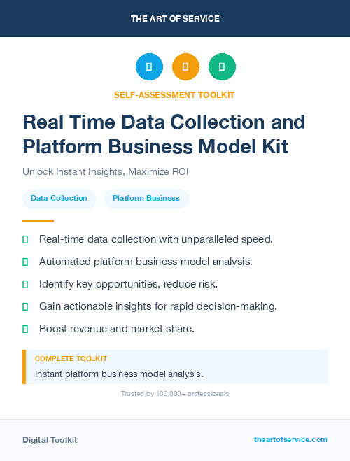 Real Time Data Collection and Platform Business Model Kit