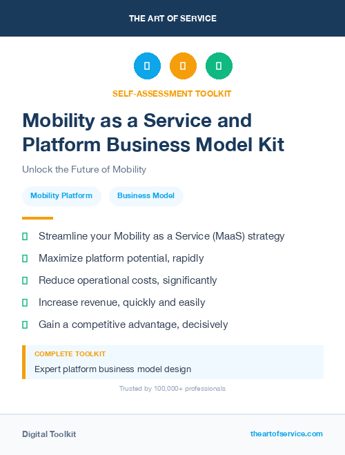 Mobility as a Service and Platform Business Model Kit