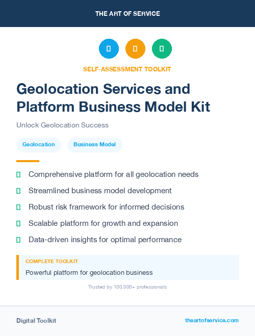 Geolocation Services and Platform Business Model Kit
