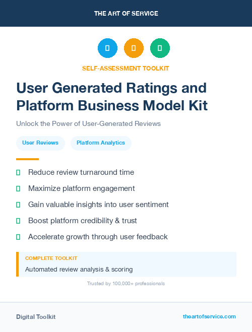 User Generated Ratings and Platform Business Model Kit