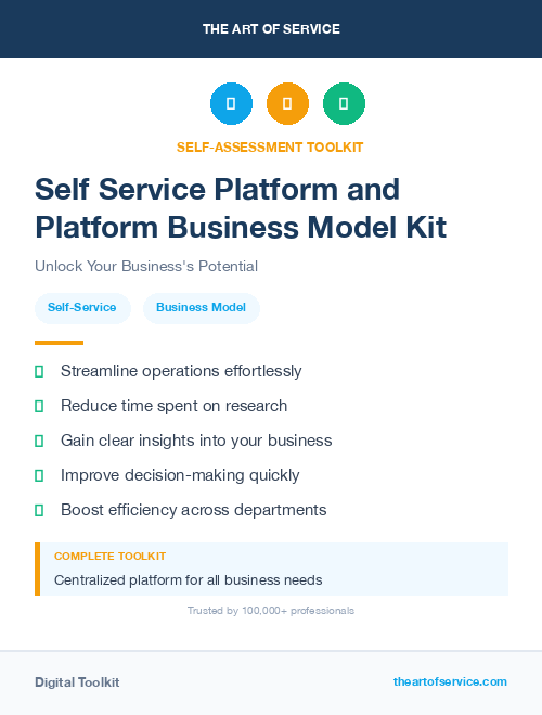 Self Service Platform and Platform Business Model Kit