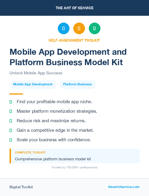 Mobile App Development and Platform Business Model Kit