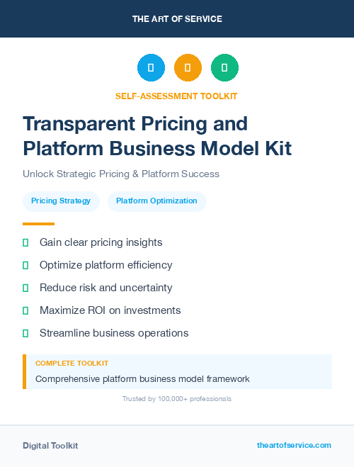 Transparent Pricing and Platform Business Model Kit