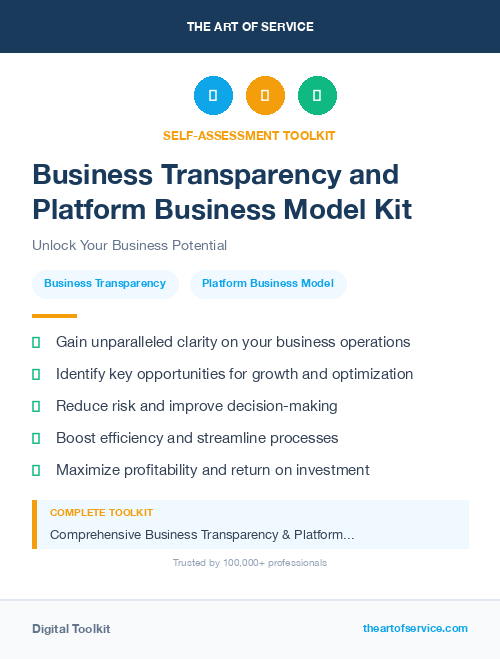 Business Transparency and Platform Business Model Kit