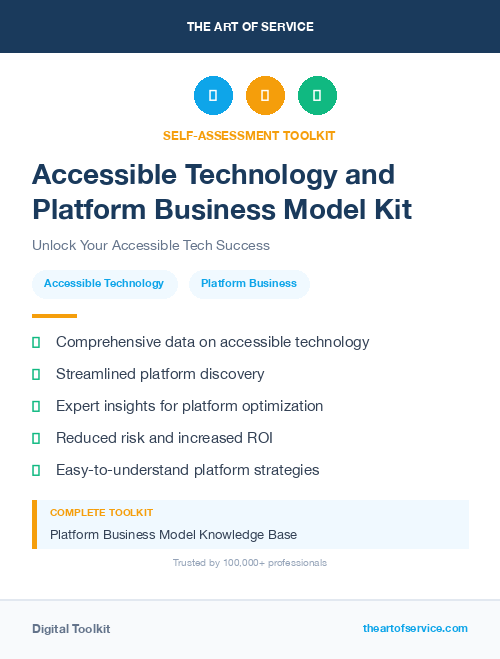 Accessible Technology and Platform Business Model Kit