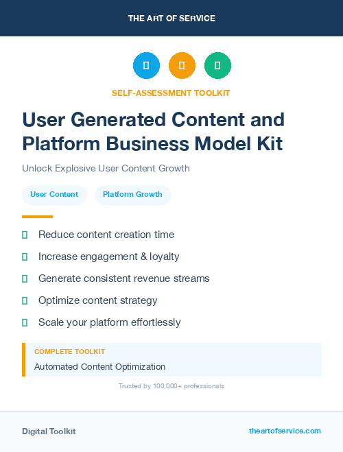User Generated Content and Platform Business Model Kit