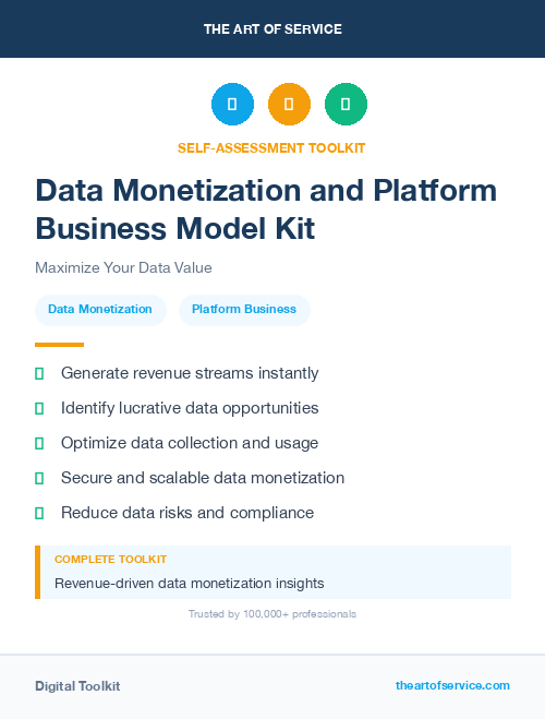 Data Monetization and Platform Business Model Kit