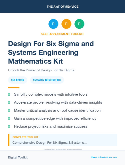Design For Six Sigma and Systems Engineering Mathematics Kit