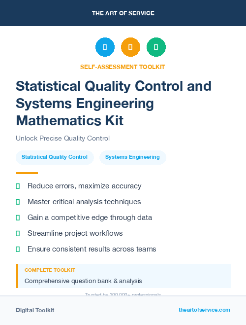Statistical Quality Control and Systems Engineering Mathematics Kit