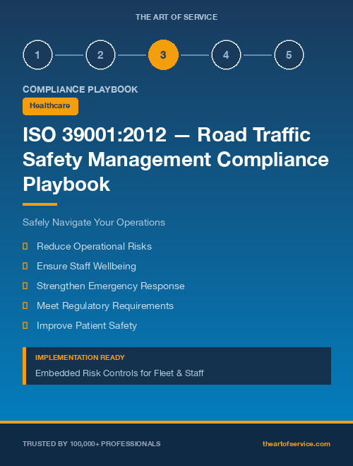 ISO 39001:2012 — Road Traffic Safety Management Compliance Playbook for Healthcare