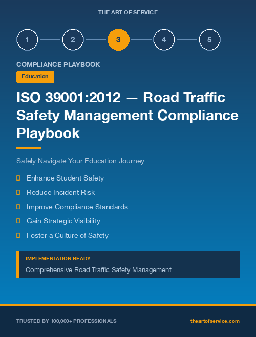 ISO 39001:2012 — Road Traffic Safety Management Compliance Playbook for Education