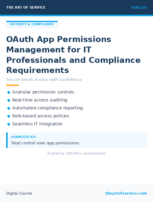 GEN1255 OAuth App Permissions Management for IT Professionals and Compliance Requirements