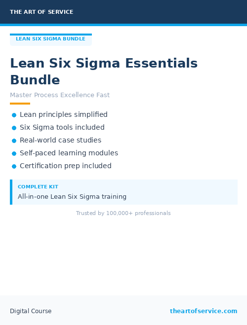 Lean Six Sigma Essentials Bundle