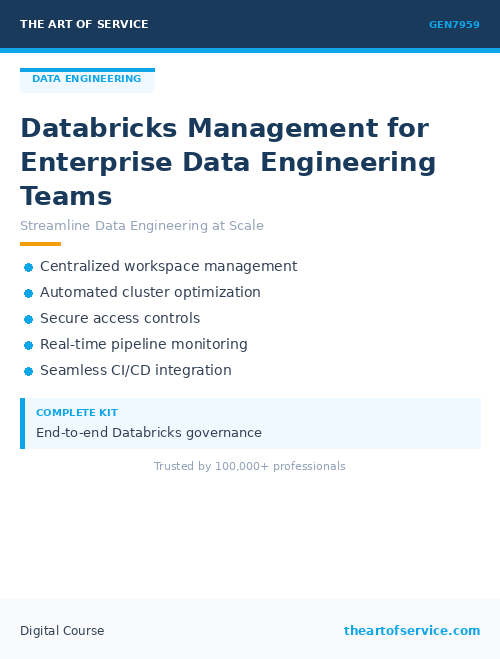 GEN7959 Databricks Management for Enterprise Data Engineering Teams