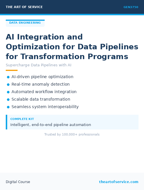 GEN3750 AI Integration and Optimization for Data Pipelines for Transformation Programs