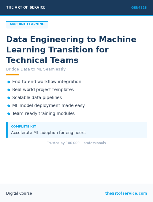 GEN4223 Data Engineering to Machine Learning Transition for Technical Teams