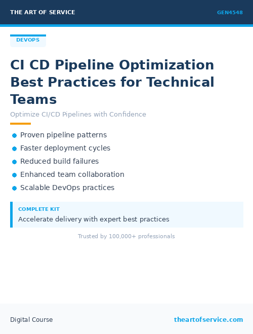 GEN4548 CI CD Pipeline Optimization Best Practices for Technical Teams