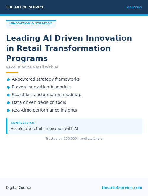 GEN5595 Leading AI Driven Innovation in Retail Transformation Programs