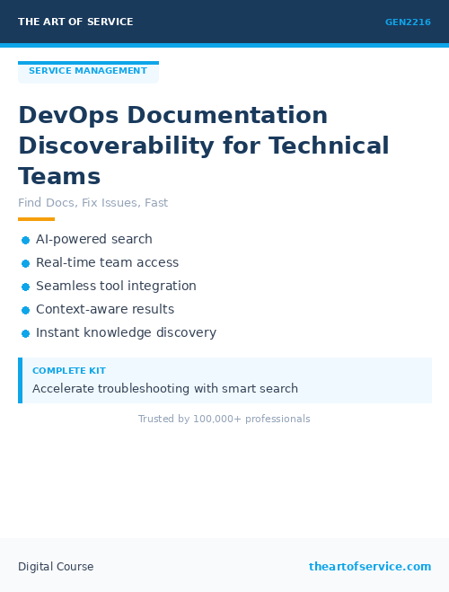 GEN2216 DevOps Documentation Discoverability for Technical Teams