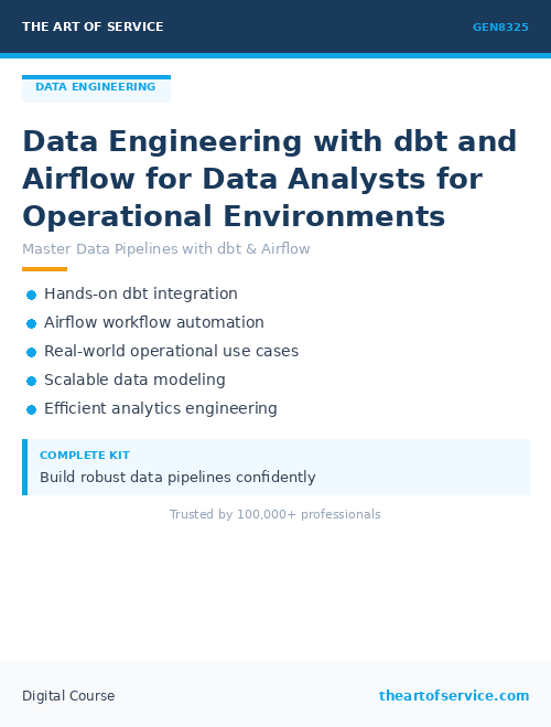 GEN8325 Data Engineering with dbt and Airflow for Data Analysts for Operational Environments