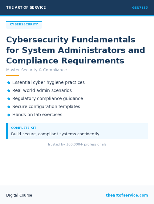 GEN7185 Cybersecurity Fundamentals for System Administrators and Compliance Requirements