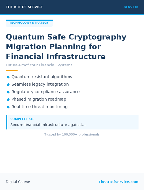 GEN5130 Quantum Safe Cryptography Migration Planning for Financial Infrastructure