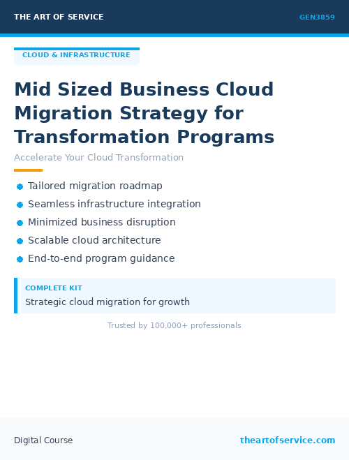GEN3859 Mid Sized Business Cloud Migration Strategy for Transformation Programs