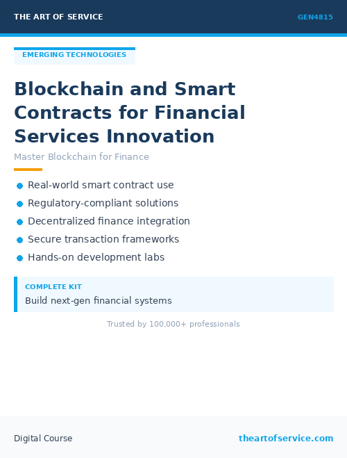 GEN4815 Blockchain and Smart Contracts for Financial Services Innovation