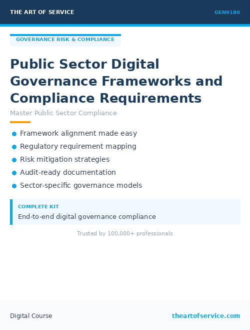 GEN9180 Public Sector Digital Governance Frameworks and Compliance Requirements