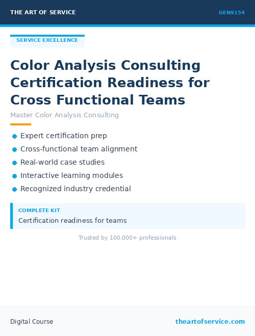 GEN9154 Color Analysis Consulting Certification Readiness for Cross Functional Teams