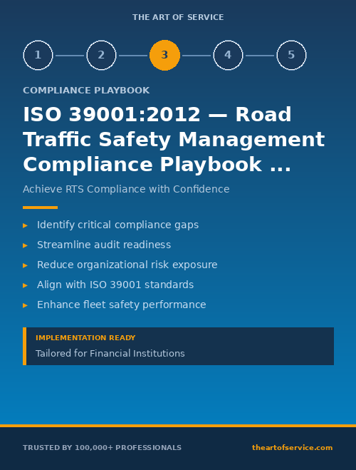 ISO 39001:2012 — Road Traffic Safety Management Compliance Playbook for Financial Services - Gap Remediation