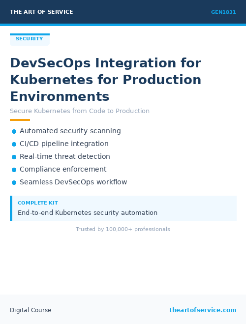 GEN1831 DevSecOps Integration for Kubernetes for Production Environments