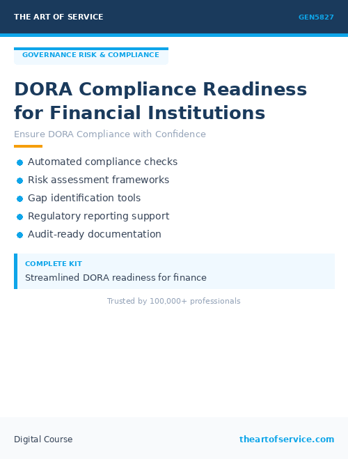 GEN5827 DORA Compliance Readiness for Financial Institutions