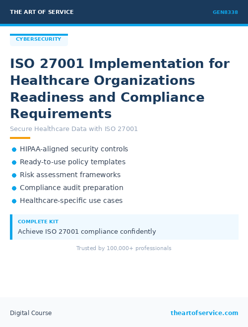 GEN8338 ISO 27001 Implementation for Healthcare Organizations Readiness and Compliance Requirements