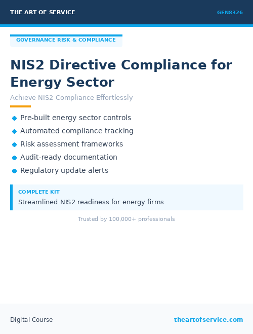 GEN8326 NIS2 Directive Compliance for Energy Sector