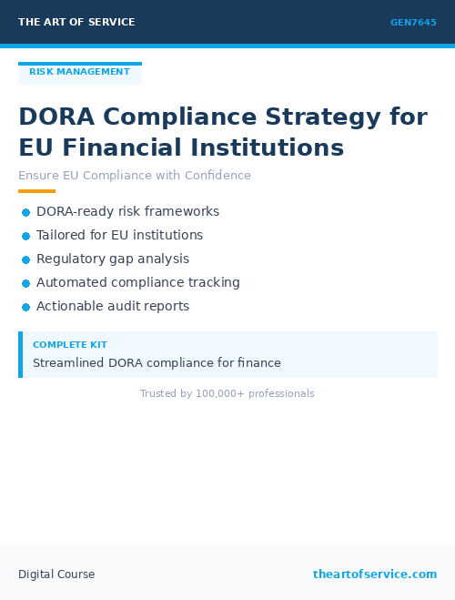 GEN7645 DORA Compliance Strategy for EU Financial Institutions